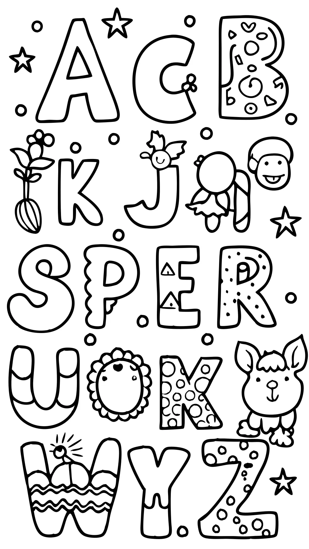 coloriages de lettres alphabet gratuites